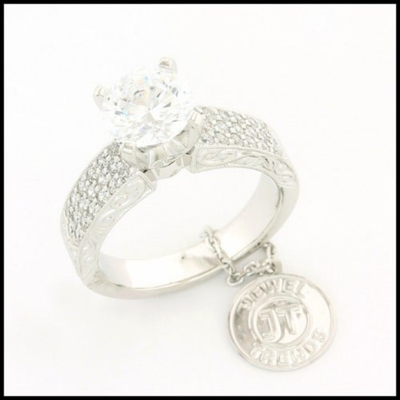 JT Jewel Trends White Gold Overlay Engagement Ring - Picture 4 of 14